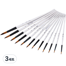 Zhu Ting 壓克力畫筆 筆刷 12件組, 3套, 12種