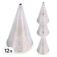 三銀 1號字體用造型擠花嘴, 單一顏色, 12個