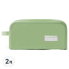 마르벨라 심플 대용량 필통 21 x 11.5 cm, 그린, 2개