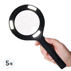 Keeep 손잡이형 LED 돋보기, 5개