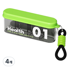 알럽홈 여행용 약품 보관함 그린 11.5 x 2.5 x 4.3 cm, 4개