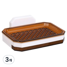 다해유 유이능 무타공 구멍 흡착형 침수 비누케이스 6, 혼합색상, 3개