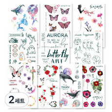 美甲樹傾城紋身貼紙 10 款, 混色, 2組