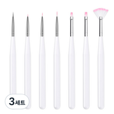 MEIBROWN 美甲刷 MBN044 7件組, 白色, 3組