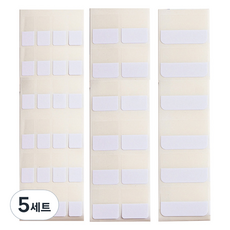 아이엔피 화이트 인덱스 접착 메모 스티커 소 + 중 + 대, 5세트