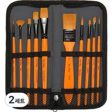 Liz J 美術用品 壓克力畫背景刷 + 帆布袋套組 02 黃色桿, 2套, 240 x 100 x 10