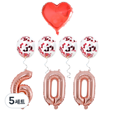 派對秀銀箔 600 天派對周年紀念氣球套裝, 混色, 5組