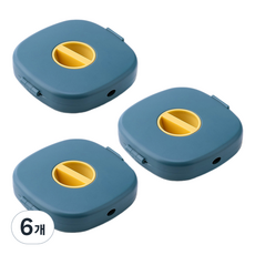 Make Mine 智能旋轉滾輪式耳機收納盒 線材整理 便攜式捲線器, 藍色, 6個