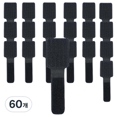 ender 黏貼式理線魔鬼氈束線帶, 黑色, 60個