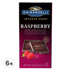 기라델리 인텐스다크 라즈베리 초콜릿바, 100g, 6개