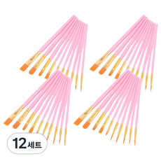 克布朗斯 現代水彩壓克力畫筆10件組 粉紅色, 12套, 1.5 x 18 cm