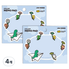 Flyingwhales LINE FRIENDS joguman minini 便利貼, 4個, 飛行, 50張