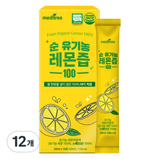 메디트리 순 유기농 100 레몬즙, 300ml, 12개