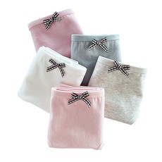 JUNIDAY 女童格紋蝴蝶結裝飾內褲組 5入