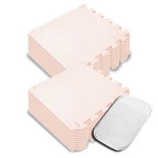 딩동펫 반려동물 퍼즐매트 + 논슬립패드, 라이트핑크 + 랜덤 발송, 20개