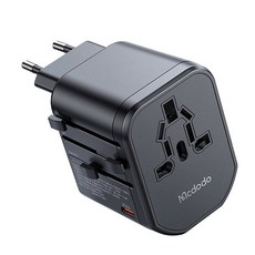 맥도도 여행용 변환 어댑터 3포트 멀티 PD 충전기 블랙, 1개