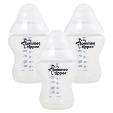 tommee tippee 湯美天地 Closer to Nature PP奶瓶 Set 3入 260ml BPA Free 新生兒~12個月, 透明色, 780ml, 1組