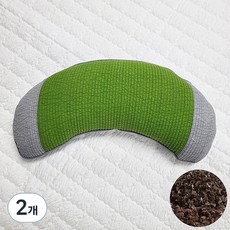 Sarang Yegam 防滑半月形蕎麥枕, 淺綠色, 2個
