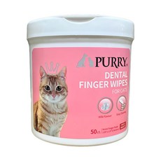 PURRY 派銳 貓用珍珠紋潔齒指套布 牛奶口味 50入, 1罐