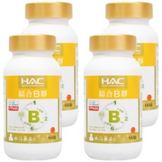 HAC 永信藥品 綜合B群錠, 8種B群 維生素C與牛磺酸 小錠易食, 60顆, 4罐