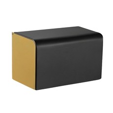 OSON 不鏽鋼黏貼式廁所捲筒衛生紙架, 金黑色, 1個