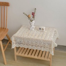 Day Mode 經典居家咖啡廳蕾絲桌墊, 03, 120 x 120 cm