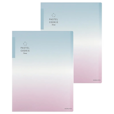 KOKUYO Pastel Cookie Sora A3 資料夾 20頁 WSG-CBCW28 A4(315 x 239 x 12mm), 綠粉, 2本