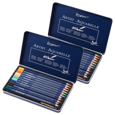 조르조네 삼각바디 색연필 12색+붓세트, 12색, 2개