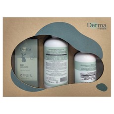 Derma 寶寶經典洗護三件禮 附提袋 水嫩洗髮沐浴露 500ml + 滋潤護膚霜 250ml + 舒敏萬用膏 100ml, 1組