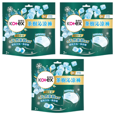 Kotex 靠得住 茶樹沁涼褲 褲型衛生棉, M(22~34吋), 2片, 3包