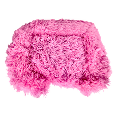 柔軟寵物毛絨床 - M 長毛絨布+防滑底布+PP棉 尺寸：60*48*15CM 淨重：約1KG, 亮粉色, 1組