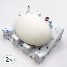 논슬립 실리콘 비누받침, 블루도트, 2개