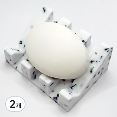 논슬립 실리콘 비누받침, 블랙도트, 2개