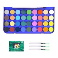 fullcolors 水彩顏料+水彩筆 3入+速寫本, 36色