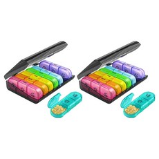 홈즈픽 하루세번 요일별 알약 케이스 혼합색상, 2세트