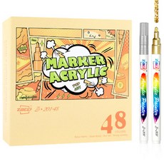 DADA 壓克力金屬馬克筆48色套組, 48色, 1套