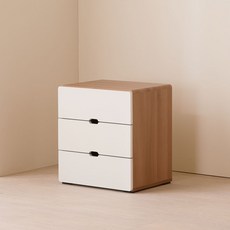 제이디퍼니처 로미 3단 협탁 서랍장, 아카시아화이트, 3개