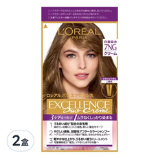L'OREAL PARiS 巴黎萊雅 台灣公司貨 優媚霜三重護髮雙管染髮霜, 7NG淺亞麻棕, 2組