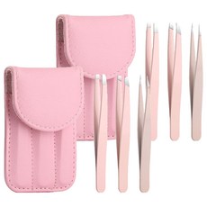 高級鑷子 3件組, 2組, 粉色