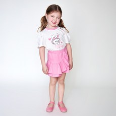 MARI N MORI 女童透氣寶貝兔子荷葉邊裙褲上下身套裝