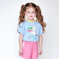 MARI N MORI 女童透氣嬰兒兔子櫻桃T恤