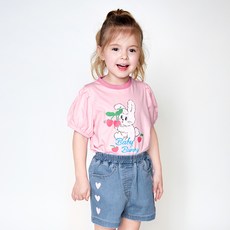 MARI N MORI 女童透氣嬰兒兔子櫻桃T恤