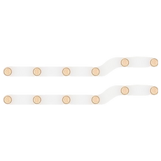 Viita 北歐生活 高低置物免打孔牆壁玄關收納掛鉤架 6鉤, 象牙白, 2個