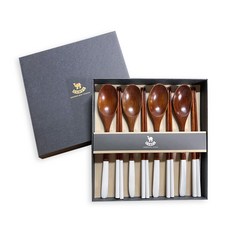 Camel 漆勺禮品套裝, 白色, 白色, 白色, 白色, 4湯匙+4筷子