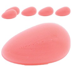 矽膠美妝毛孔清潔刷 NC_01_03, 粉紅色, 6個