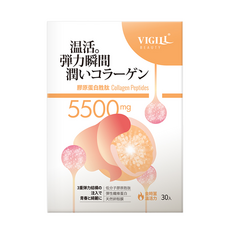 VIGILL 婦潔 膠原蛋白胜肽 日本製 Set 5500mg/包 添加青春魚萃取彈性蛋白 天然蛋來源卵殼膜 Vit C+專利SOD 金時薑+玫瑰萃取, 30入, 5.7g, 1盒