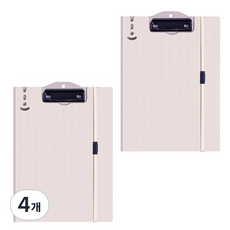 알로데 스트랩 덮개형 클립보드 A4 세로형, B05 파우더핑크, 4개