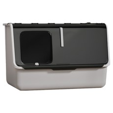 UrbanPaw 守愛前艙口超大全封閉貓砂盆, 1個, 黑灰色