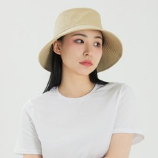 풋온 남녀공용 무지 와이드 버킷햇 모자