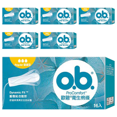 o.b. 歐碧 衛生棉條, 普通型, 16個, 6盒